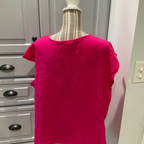 Three Dots Double Gauze Top, Pink, Various Sizes, NWT - Picture 3 of 4